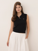 Blusa Polo Cropped Sem Mangas