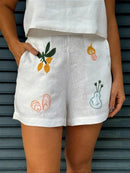 Short Oliva Linho